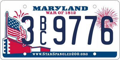 MD license plate 3BC9776