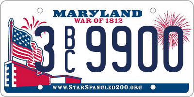 MD license plate 3BC9900