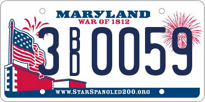 MD license plate 3BD0059