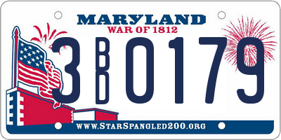 MD license plate 3BD0179
