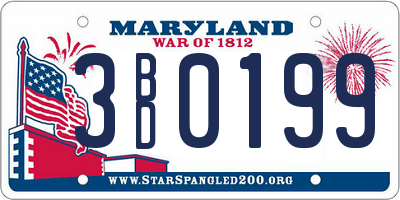 MD license plate 3BD0199