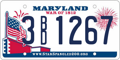 MD license plate 3BD1267