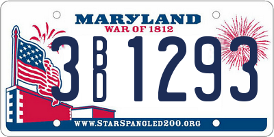 MD license plate 3BD1293