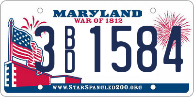 MD license plate 3BD1584