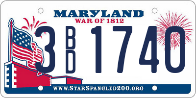MD license plate 3BD1740