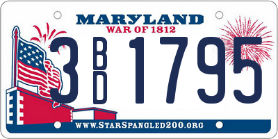 MD license plate 3BD1795