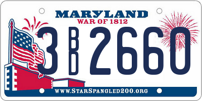 MD license plate 3BD2660
