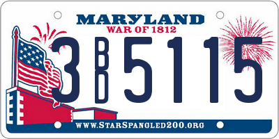 MD license plate 3BD5115