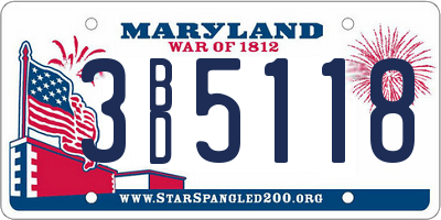 MD license plate 3BD5118