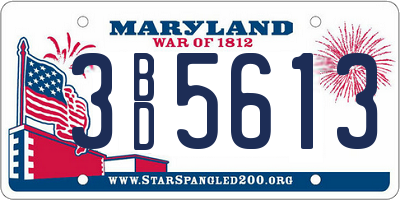 MD license plate 3BD5613