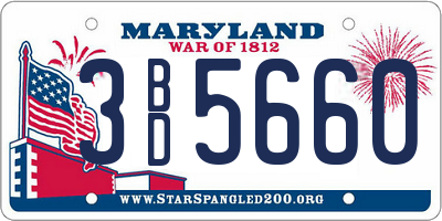 MD license plate 3BD5660