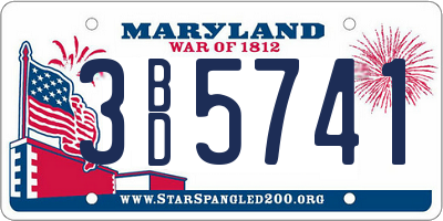 MD license plate 3BD5741
