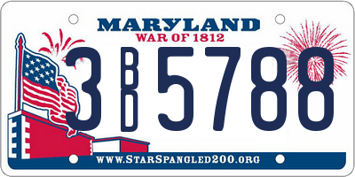 MD license plate 3BD5788