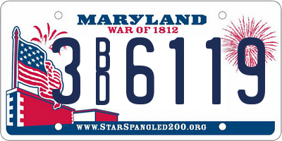 MD license plate 3BD6119