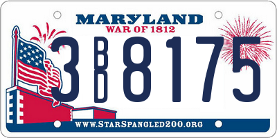 MD license plate 3BD8175