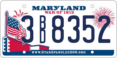 MD license plate 3BD8352