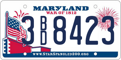 MD license plate 3BD8423
