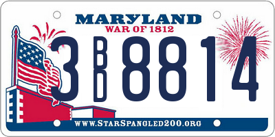 MD license plate 3BD8814