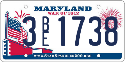 MD license plate 3BE1738