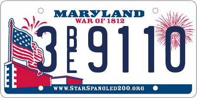 MD license plate 3BE9110