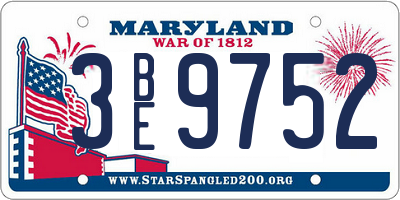 MD license plate 3BE9752