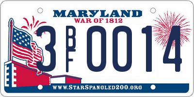 MD license plate 3BF0014