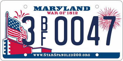 MD license plate 3BF0047