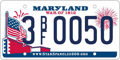 MD license plate 3BF0050