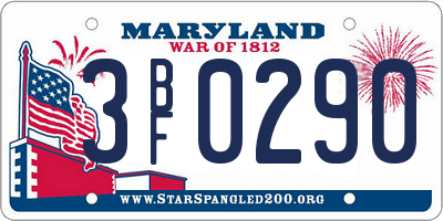 MD license plate 3BF0290
