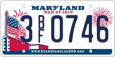 MD license plate 3BF0746