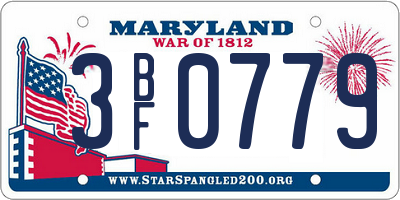 MD license plate 3BF0779