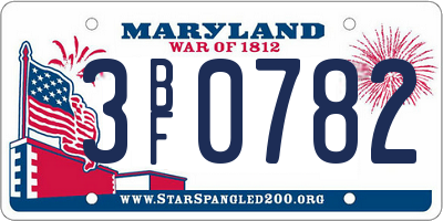 MD license plate 3BF0782