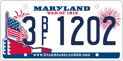 MD license plate 3BF1202