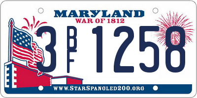 MD license plate 3BF1258
