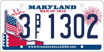 MD license plate 3BF1302