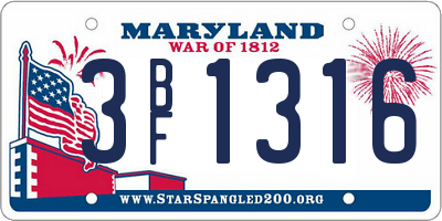 MD license plate 3BF1316