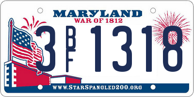 MD license plate 3BF1318