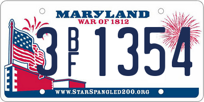 MD license plate 3BF1354