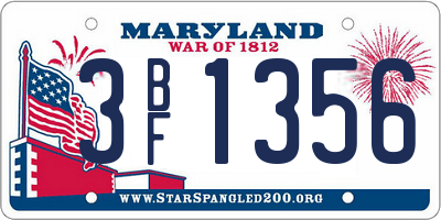 MD license plate 3BF1356