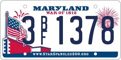 MD license plate 3BF1378