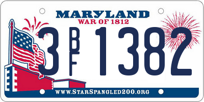 MD license plate 3BF1382