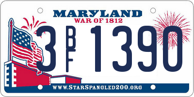 MD license plate 3BF1390