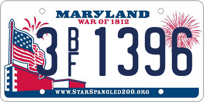 MD license plate 3BF1396