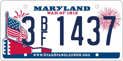 MD license plate 3BF1437