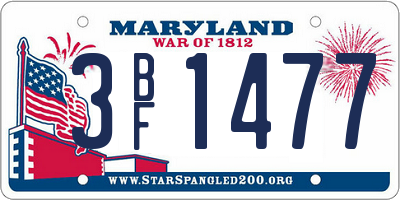 MD license plate 3BF1477