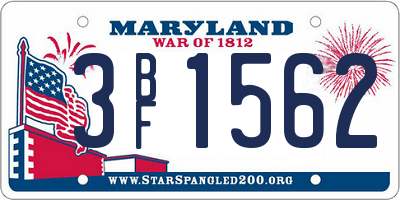MD license plate 3BF1562