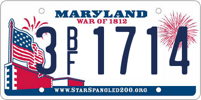MD license plate 3BF1714
