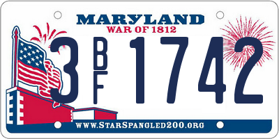 MD license plate 3BF1742