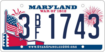 MD license plate 3BF1743