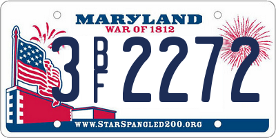 MD license plate 3BF2272